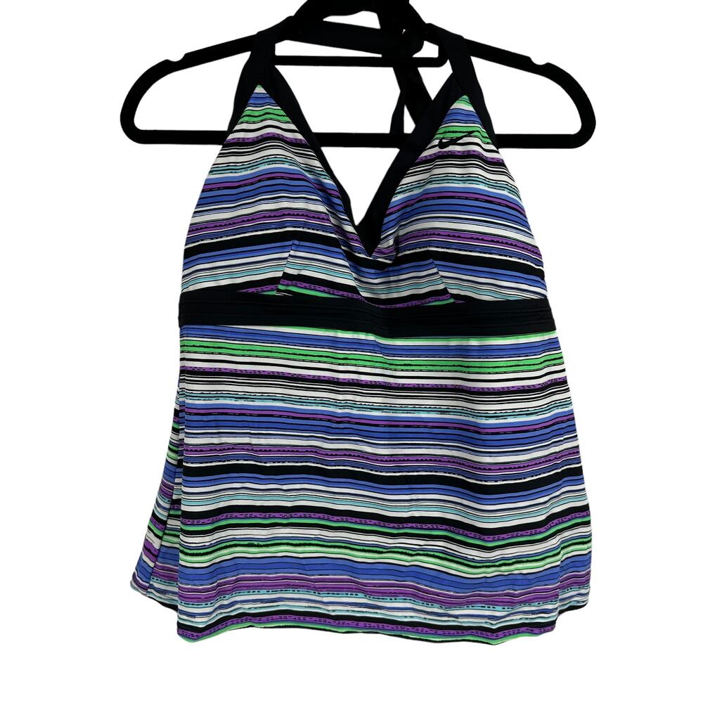 Nike Women's Striped Halter Top size 16 V-Neck‎